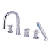 Kingston Brass Concord Three Handle Roman Tub Filler with Hand Shower-Tub Faucets-Free Shipping-Directsinks.