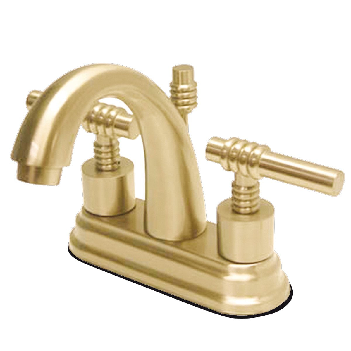 Kingston Brass Milano Two Handle 4" Centerset Solid Brass Lavatory Faucet with Brass Pop-up-Bathroom Faucets-Free Shipping-Directsinks.