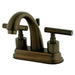 Kingston Brass Manhattan 4" Centerset Two Handle Lavatory Faucet with Brass Pop-up-Bathroom Faucets-Free Shipping-Directsinks.