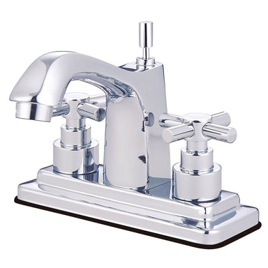 Kingston Brass Elinvar Two Handle Deck Mount 4" Centerset Lavatory Faucet with Brass Pop-up-Bathroom Faucets-Free Shipping-Directsinks.