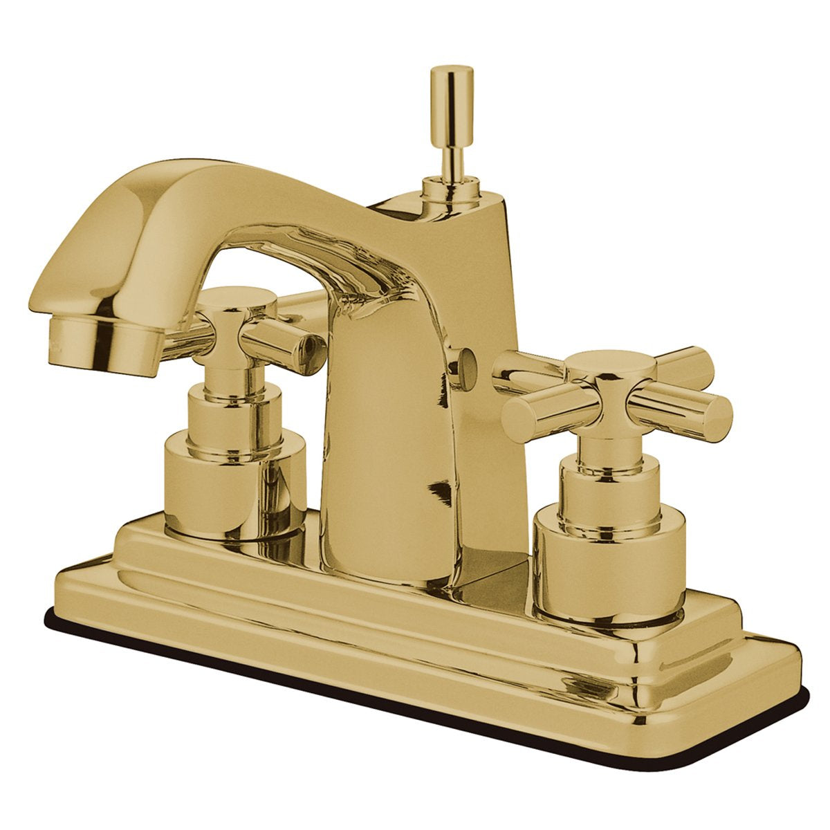 Kingston Brass Elinvar Two Handle Deck Mount 4" Centerset Lavatory Faucet with Brass Pop-up-Bathroom Faucets-Free Shipping-Directsinks.