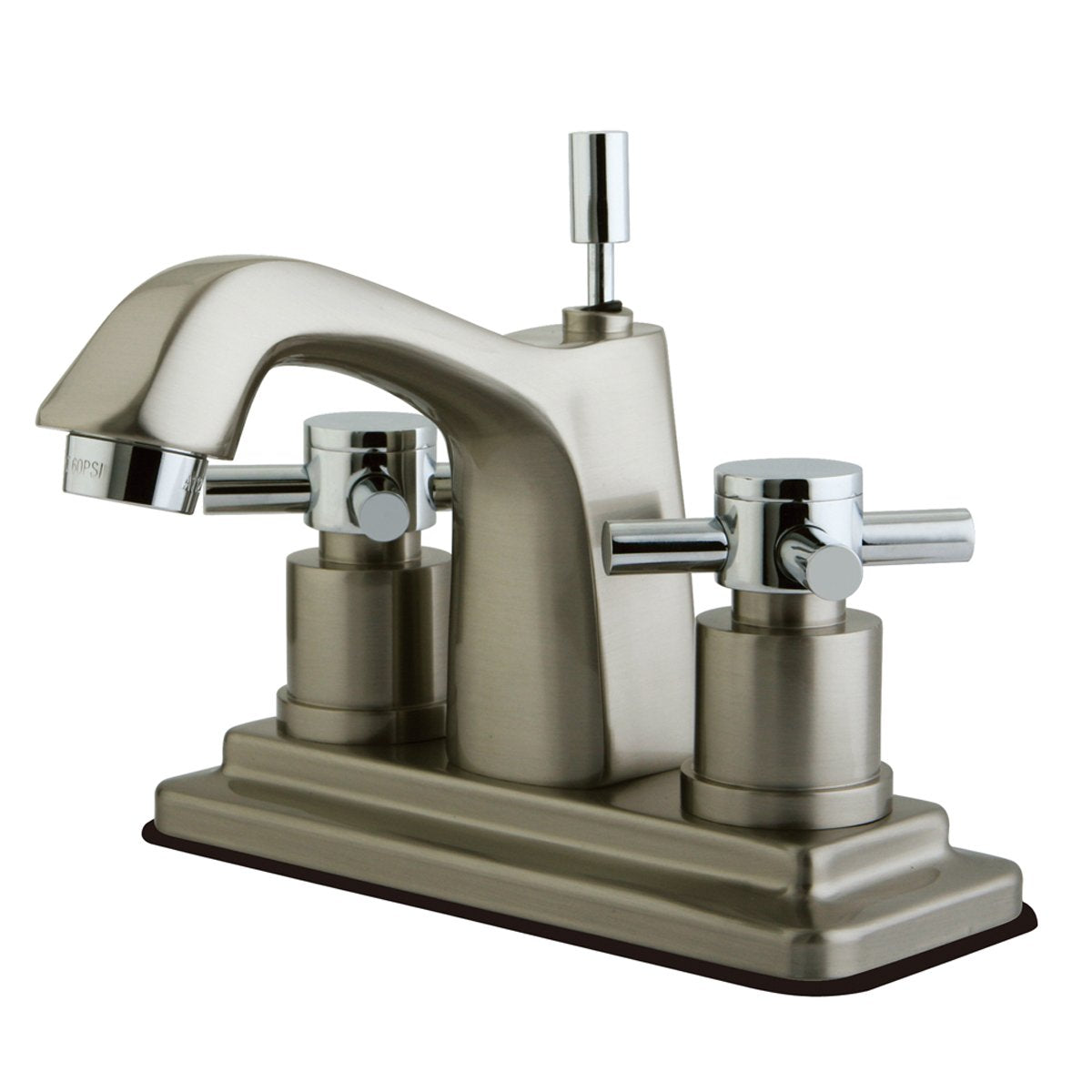 Kingston Brass Concord Two Handle Three Hole 4" Centerset Lavatory Faucet with Brass Pop-up-Bathroom Faucets-Free Shipping-Directsinks.