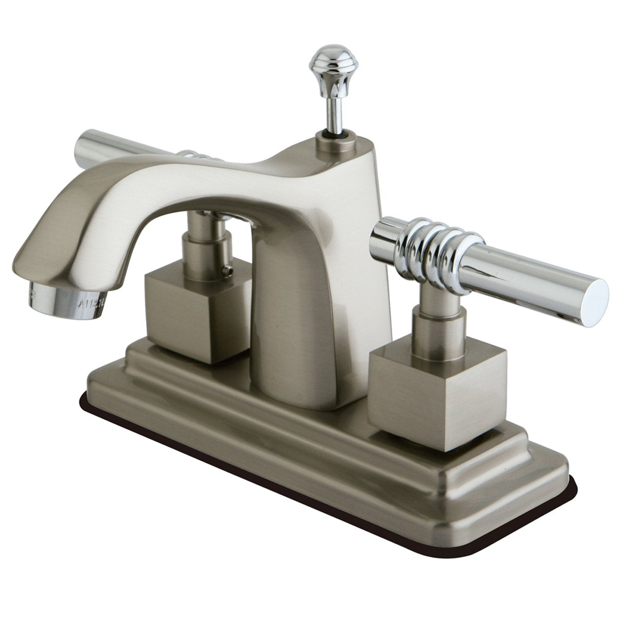 Kingston Brass Milano 4" Centerset Two Handle Deck Mount Lavatory Faucet with Brass Pop-up-Bathroom Faucets-Free Shipping-Directsinks.