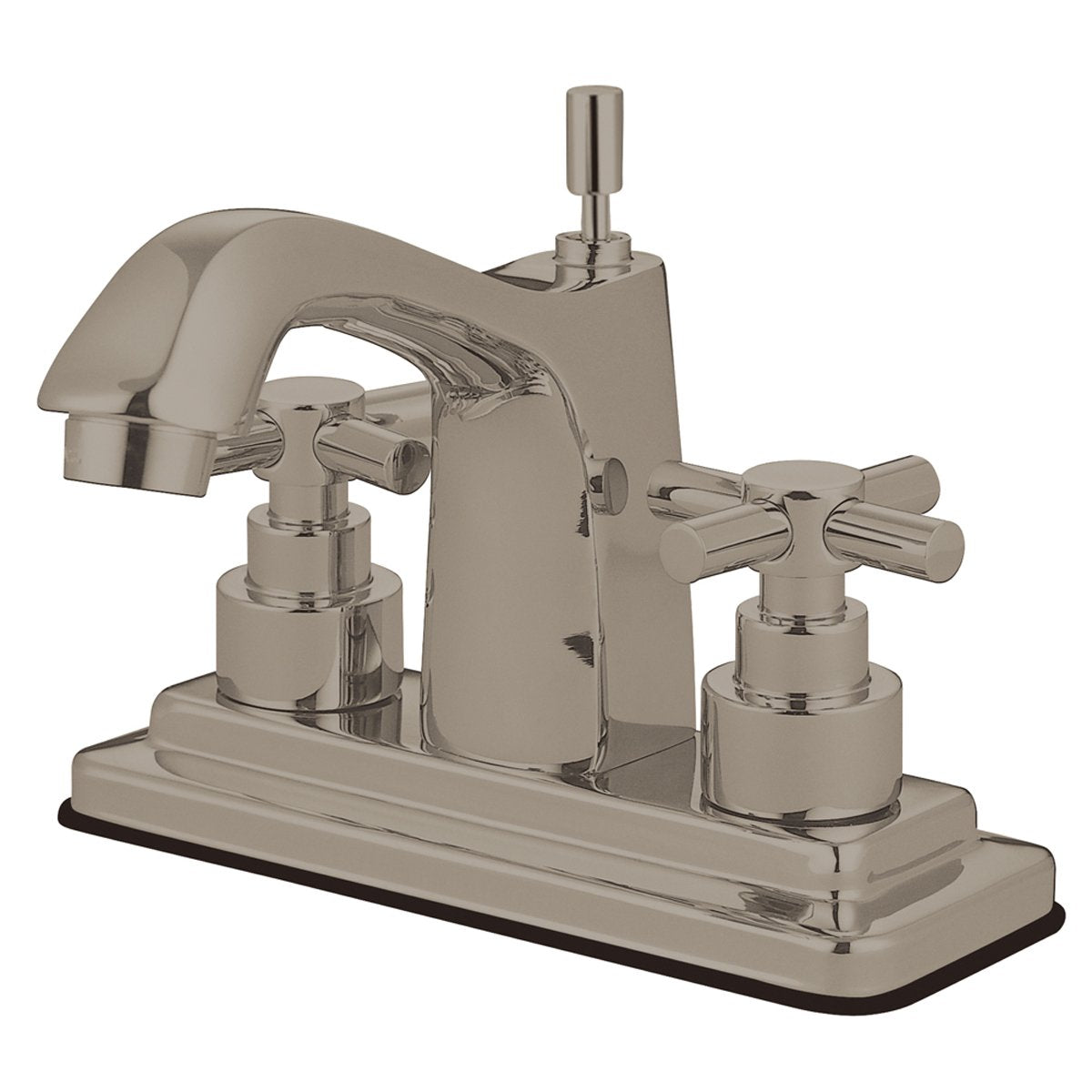 Kingston Brass Elinvar Two Handle Deck Mount 4" Centerset Lavatory Faucet with Brass Pop-up-Bathroom Faucets-Free Shipping-Directsinks.