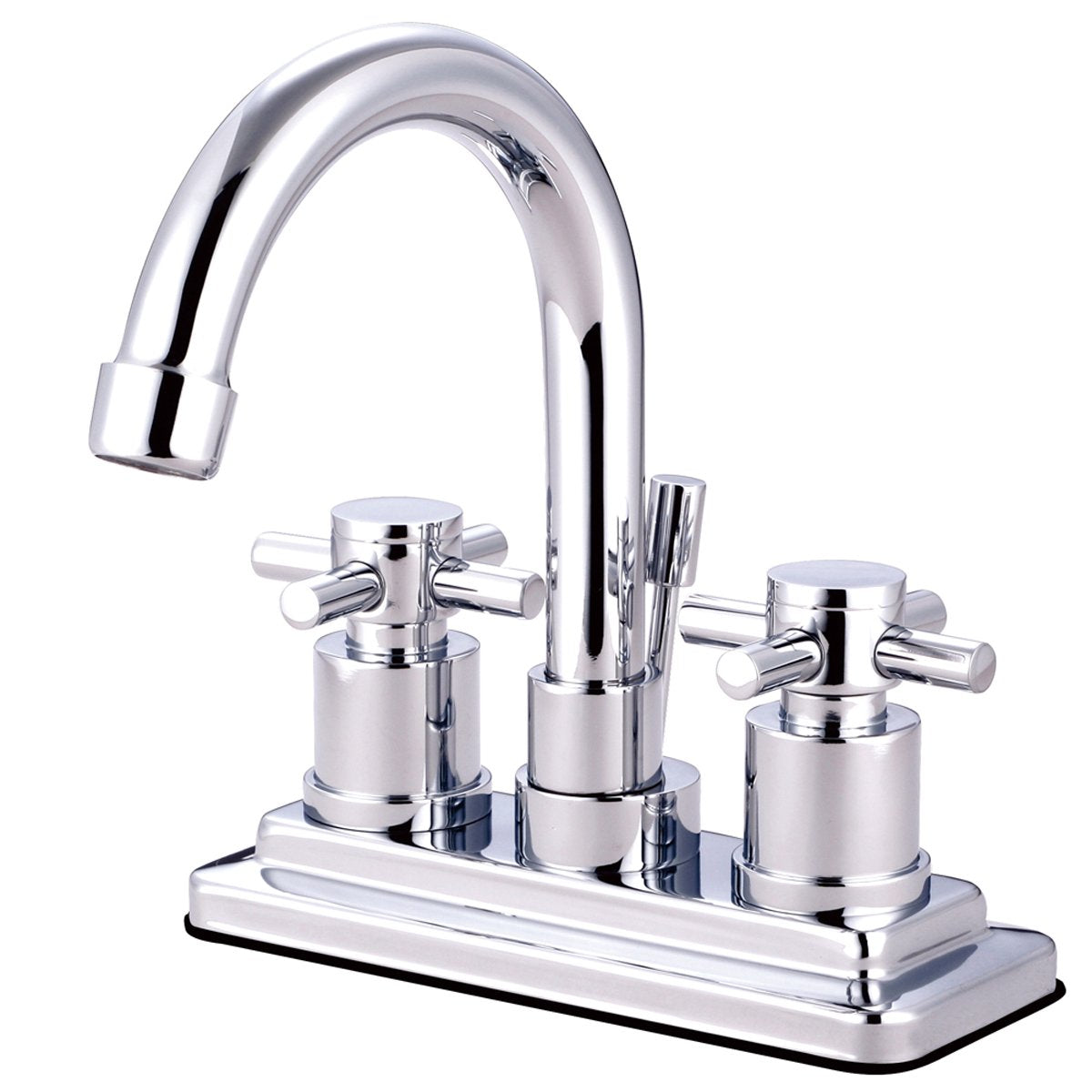 Kingston Brass Concord 4" Centerset Two Handle Three Hole Lavatory Faucet with Brass Pop-up-Bathroom Faucets-Free Shipping-Directsinks.