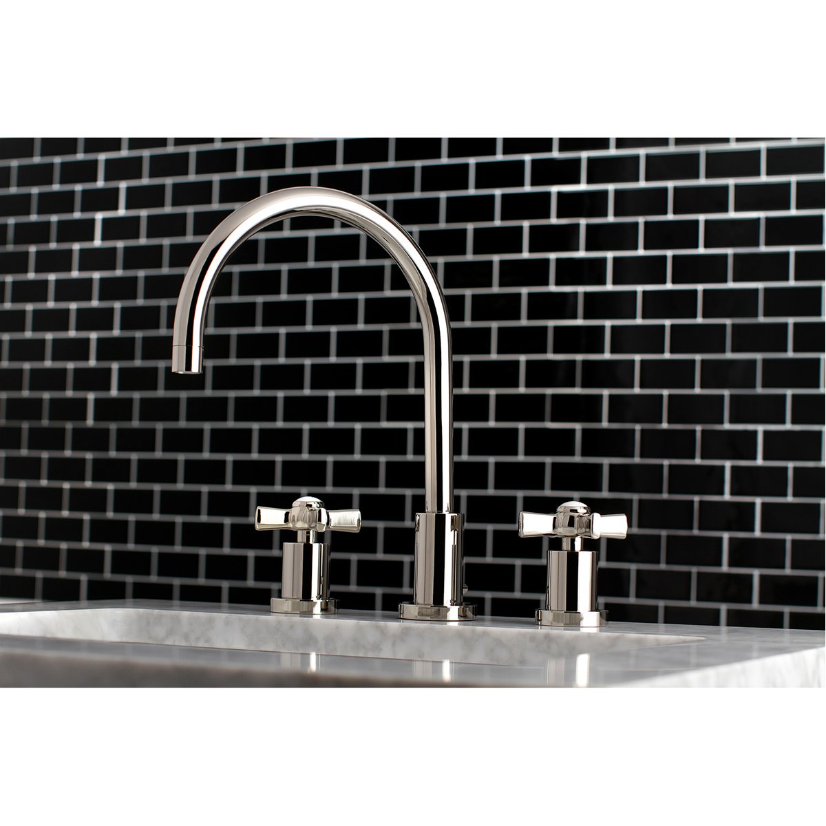 Kingston Brass Millennium Deck Mount 8-Inch Widespread Bathroom Faucet