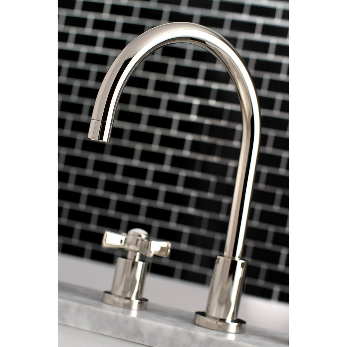 Kingston Brass Millennium Deck Mount 8-Inch Widespread Bathroom Faucet