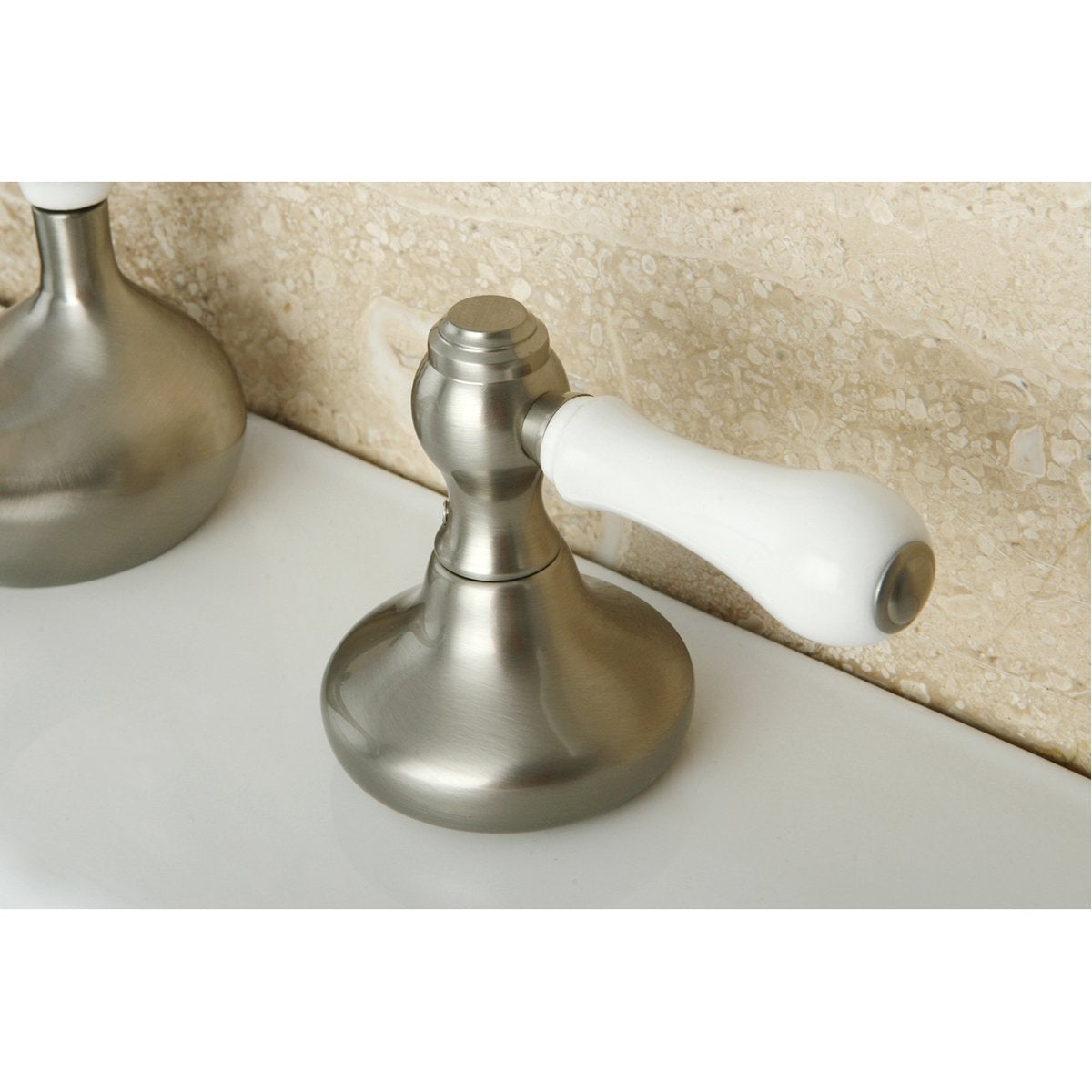 Kingston Brass KS948PL 8 to 16-Inch Widespread Bathroom Faucet in Brushed Nickel-DirectSinks