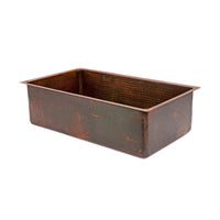Premier Copper Products 30" Hammered Copper Kitchen Single Basin Sink