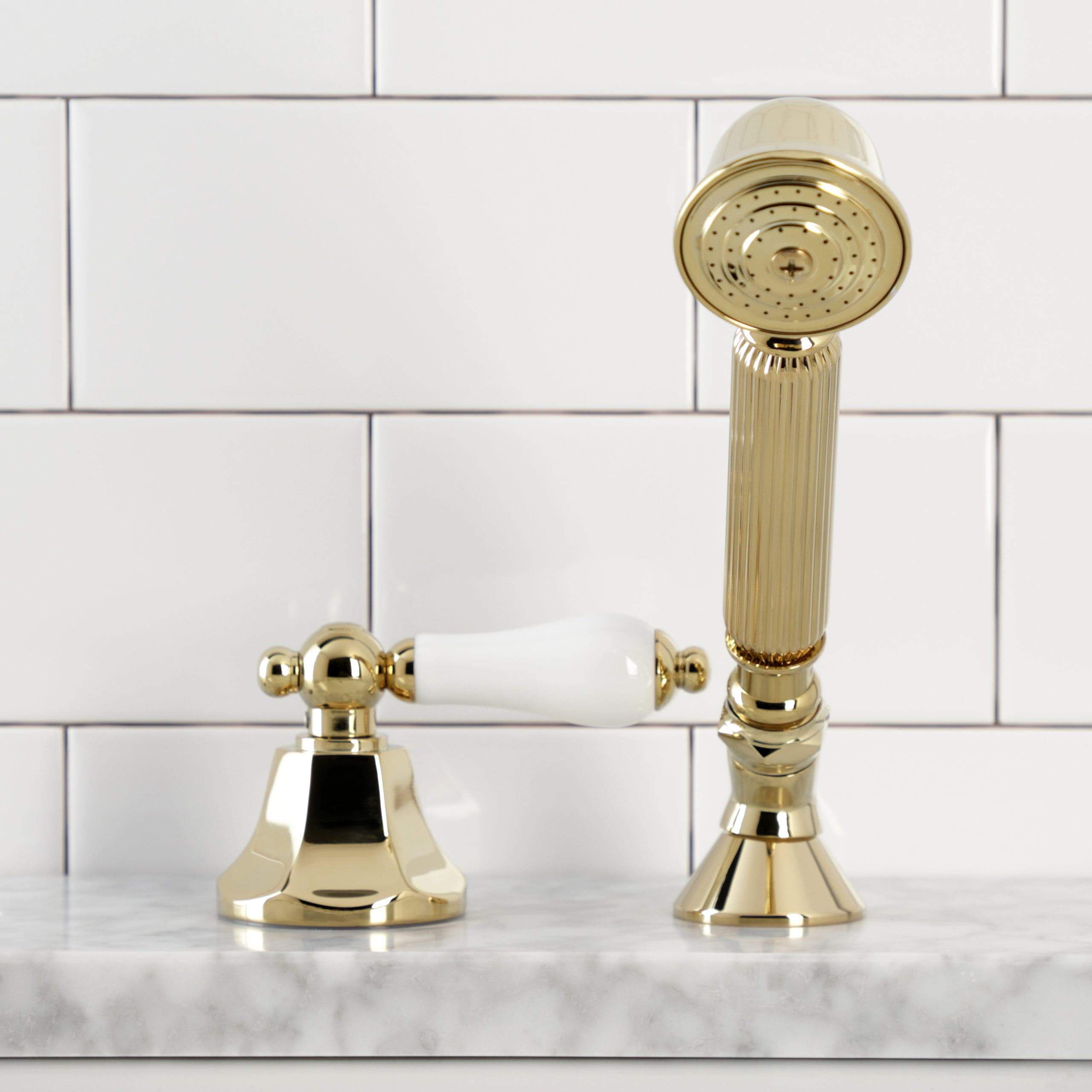 Kingston Brass Deck Mount Hand Shower with Diverter for Roman Tub Faucet