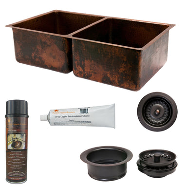 Premier Copper Products - KSP3_K50DB33199 Kitchen Sink and Drain Package-DirectSinks