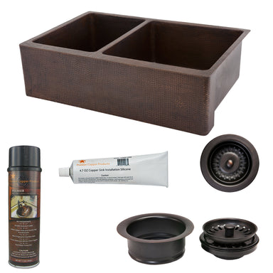 Premier Copper Products - KSP3_KA25DB33229 Kitchen Sink and Drain Package-DirectSinks
