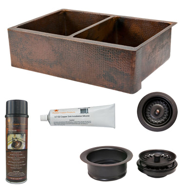 Premier Copper Products - KSP3_KA50DB33229 Kitchen Sink and Drain Package-DirectSinks
