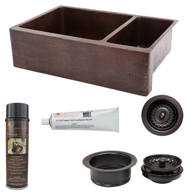 Premier Copper Products - KSP3_KA75DB33229 Kitchen Sink and Drain Package-DirectSinks