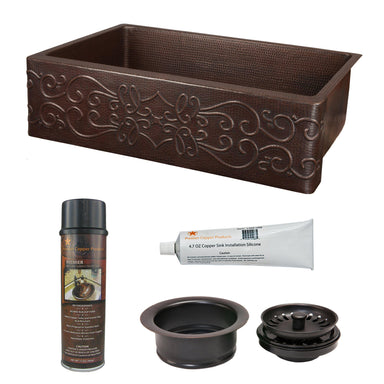 Premier Copper Products - KSP3_KASDB33229S Kitchen Sink and Drain Package-DirectSinks