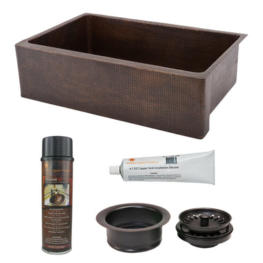 Premier Copper Products - KSP3_KASDB33229 Kitchen Sink and Drain Package-DirectSinks