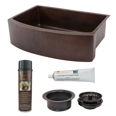 Premier Copper Products - KSP3_KASRDB33249 Kitchen Sink and Drain Package-DirectSinks