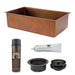 Premier Copper Products - KSP3_KSB33199 Kitchen Sink and Drain Package-DirectSinks