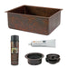 Premier Copper Products - KSP3_KSDB25199 Kitchen Sink and Drain Package-DirectSinks