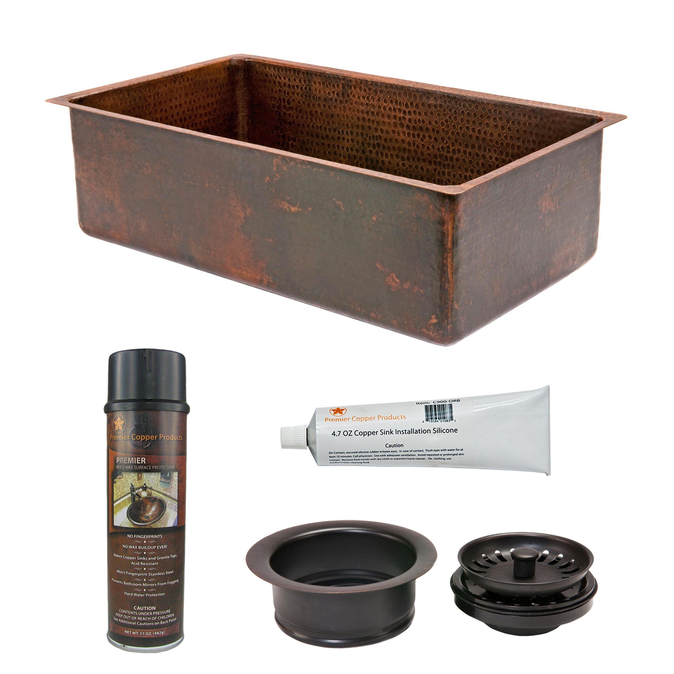 Premier Copper Products - KSP3_KSDB30199 Kitchen Sink and Drain Package-DirectSinks