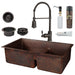 Premier Copper Products - KSP4_K60DB33229-SD5 Kitchen Sink, Faucet and Accessories Package-DirectSinks
