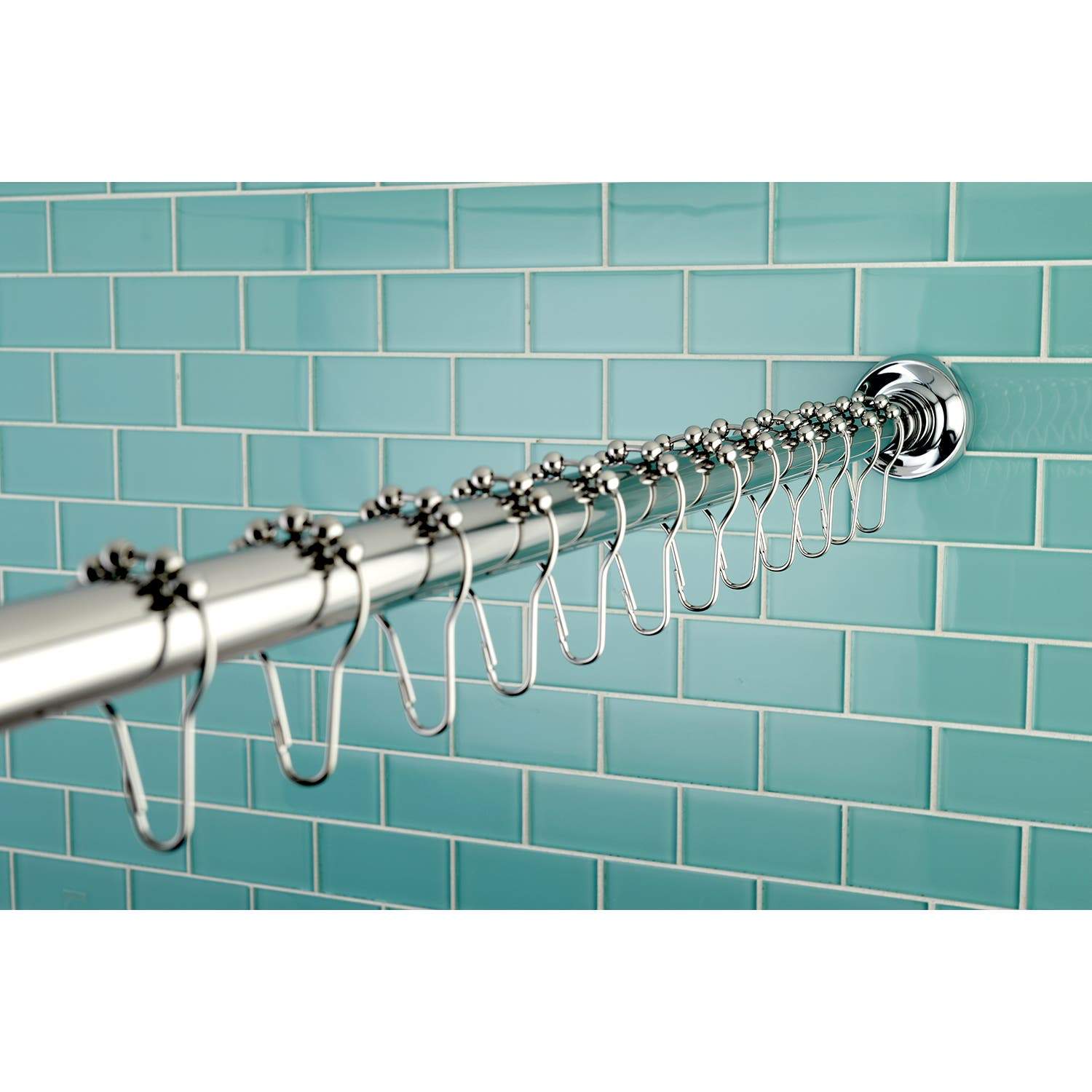 Kingston Brass Edenscape 72-Inch Adjustable Stainless Steel Shower Curtain Rod with Rings