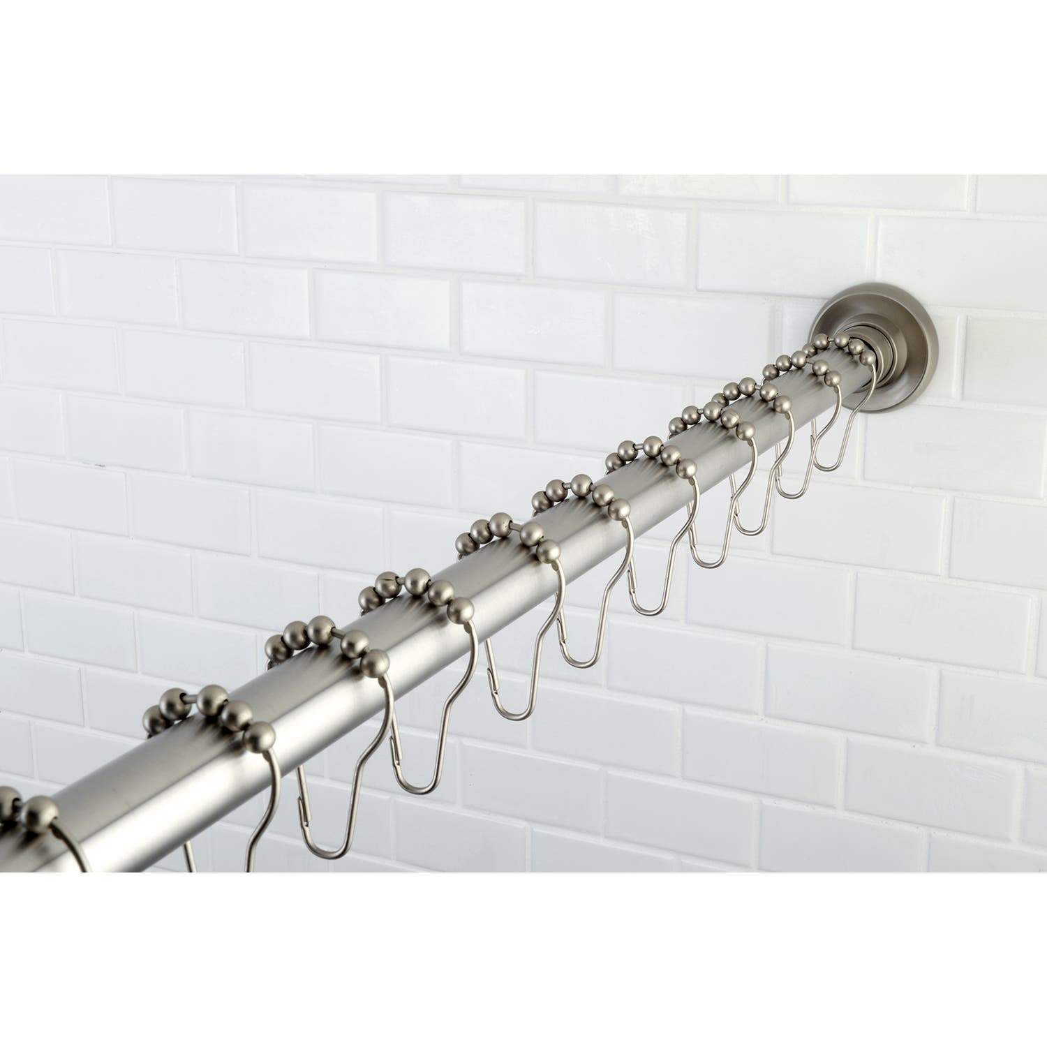 Kingston Brass Edenscape 72-Inch Adjustable Stainless Steel Shower Curtain Rod with Rings