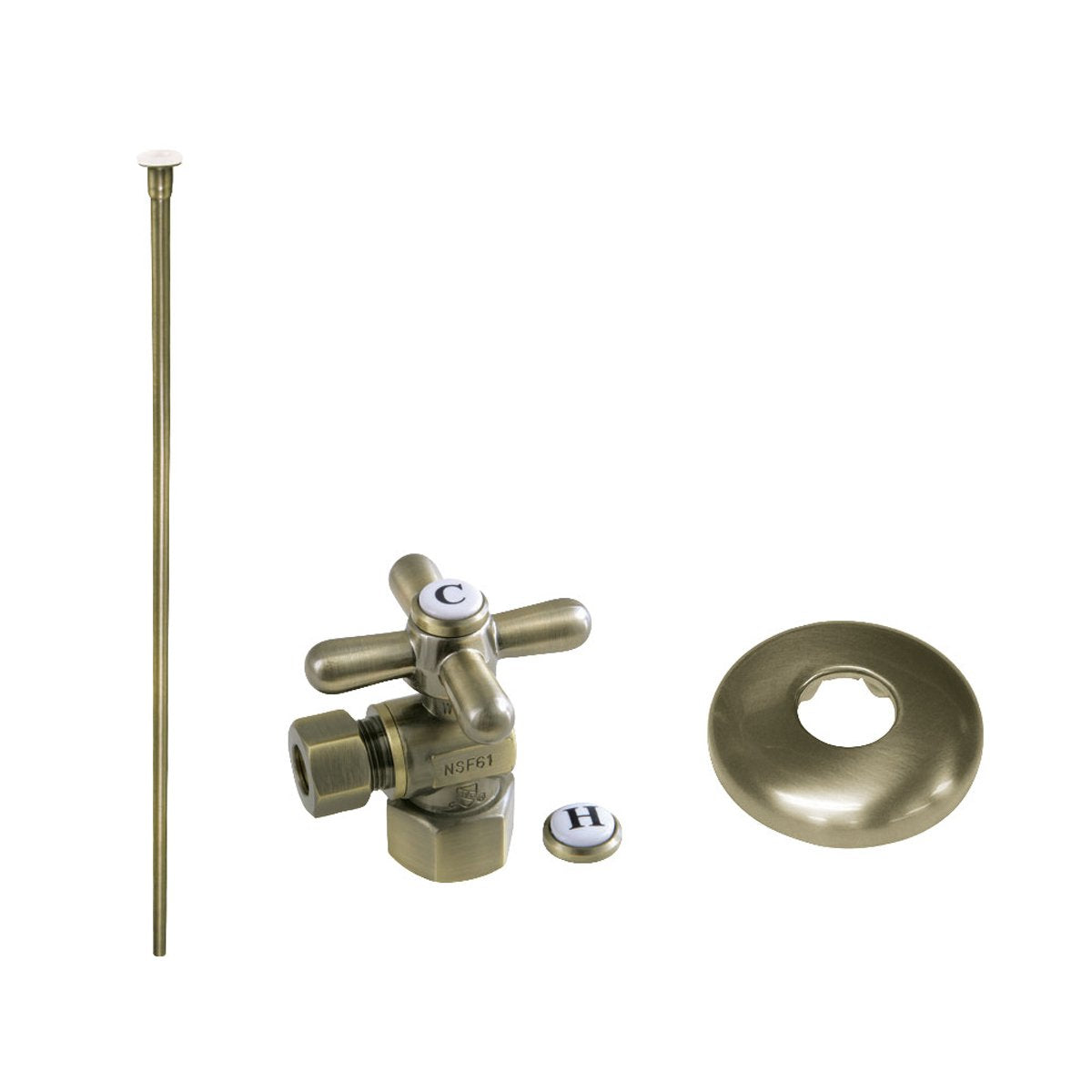 Kingston Brass Trimscape Toilet Supply Kit Combo 1/2-Inch IPS x 3/8-Inch Comp Outlet