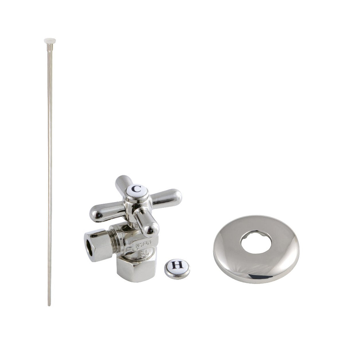 Kingston Brass Trimscape Toilet Supply Kit Combo 1/2-Inch IPS x 3/8-Inch Comp Outlet