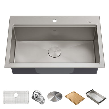Kraus 32" Drop in Workstation Kitchen Sink-Kitchen Sinks-DirectSinks