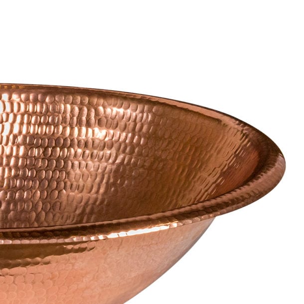 Premier Copper Products 17" Oval Self Rimming Hammered Copper Bathroom Sink