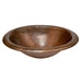 Premier Copper Products Wide Rim Oval Self Rimming Hammered Copper Sink-DirectSinks