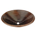 Premier Copper Products Master Bath Oval Self Rimming Hammered Copper Bathroom Sink-DirectSinks
