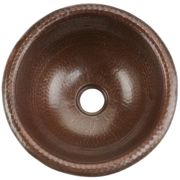 Premier Copper Products 12" Small Round Self Rimming Hammered Copper Sink