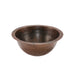 Premier Copper Products 14" Round Under Counter Hammered Copper Sink-DirectSinks