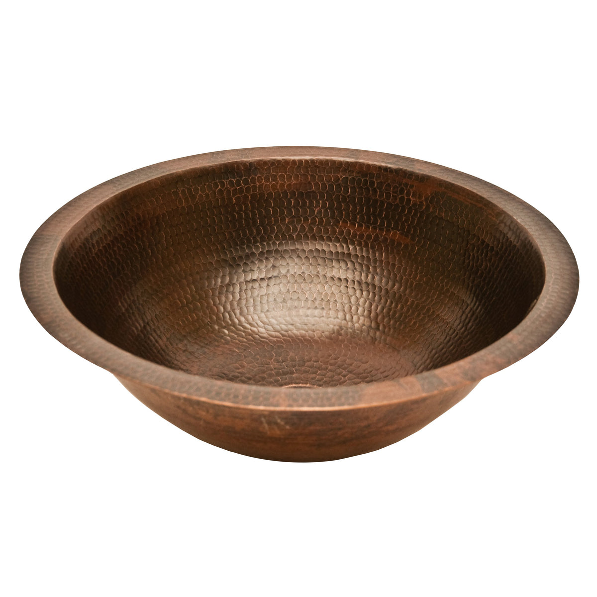 PC-LR17FDB - Round Under Counter Hammered Copper Sink — DirectSinks