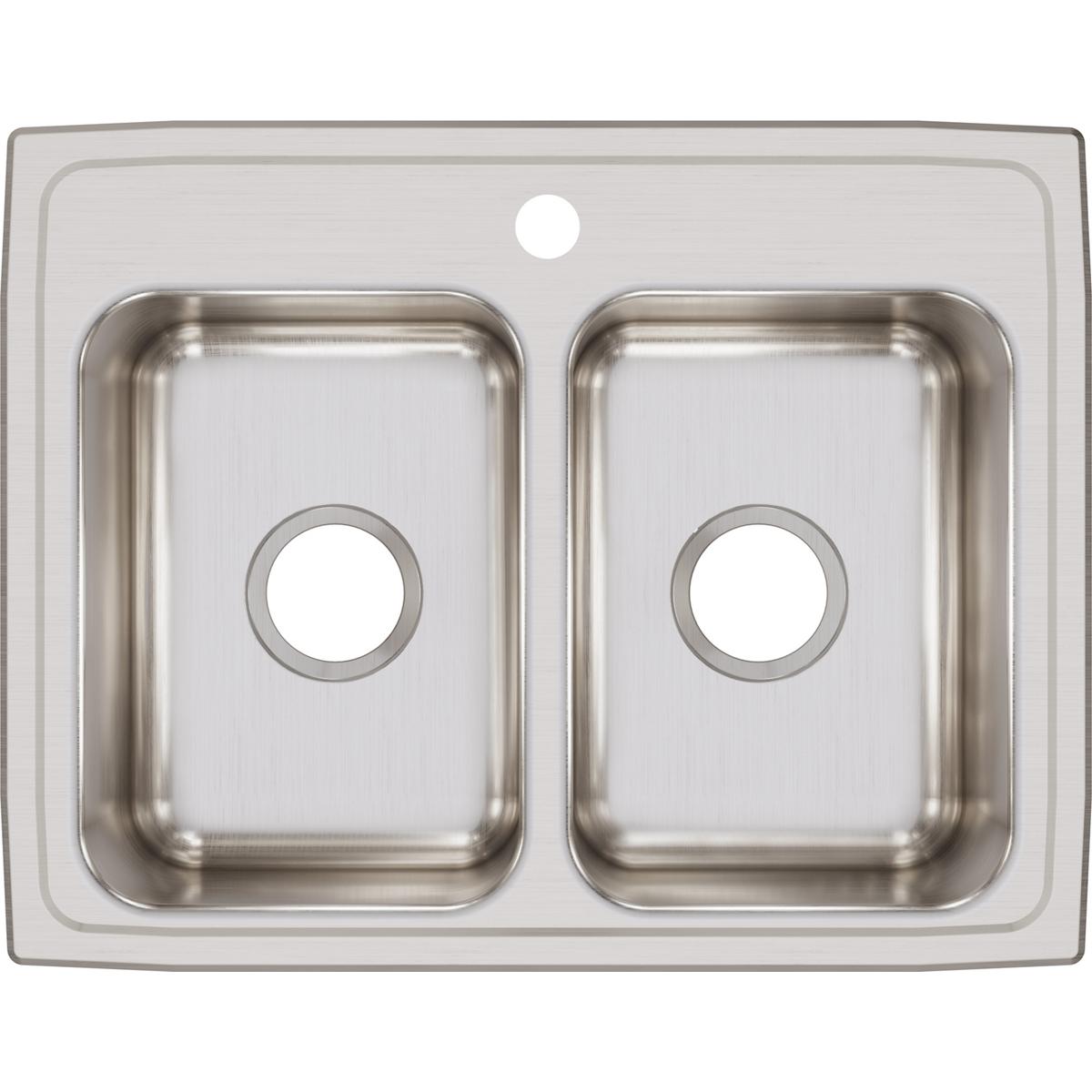 Elkay Lustertone Classic Stainless Steel 25" x 19-1/2" x 7-5/8" Equal Double Bowl Drop-in Sink