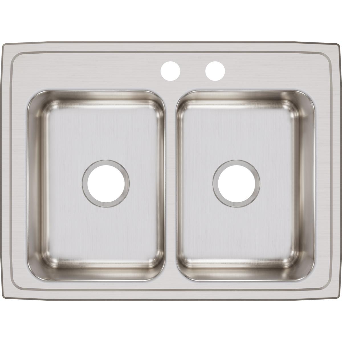 Elkay Lustertone Classic 29" x 22" x 7-5/8" Equal Double Bowl Drop-in Stainless Steel Sink