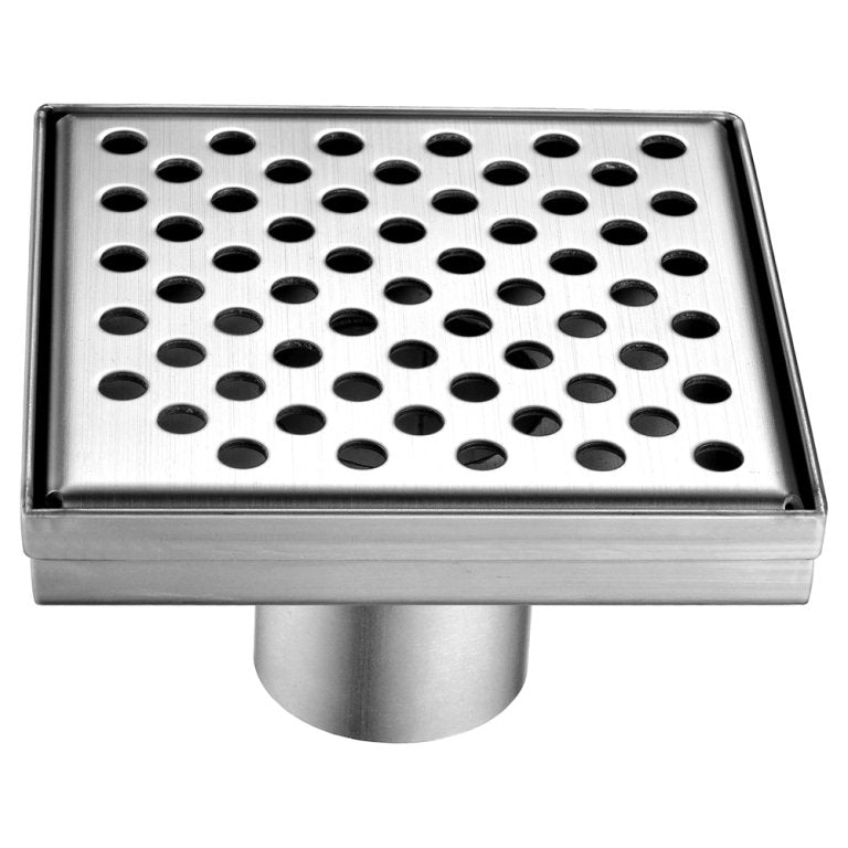 Dawn LRE050504 Rhone River Series - Square Shower Drain 5"L (Stamping technique & press in the base)-Bathroom Accessories Fast Shipping at DirectSinks.