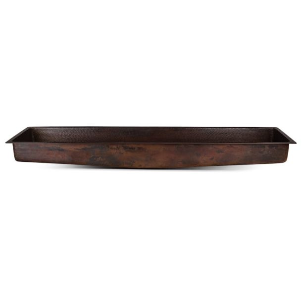 Premier Copper Products 60" Rectangle Under Counter Hammered Copper Bathroom Sink