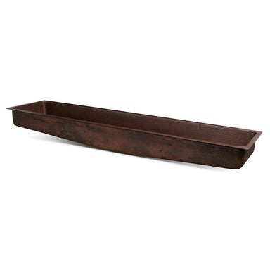 Premier Copper Products 60" Rectangle Under Counter Hammered Copper Bathroom Sink-DirectSinks