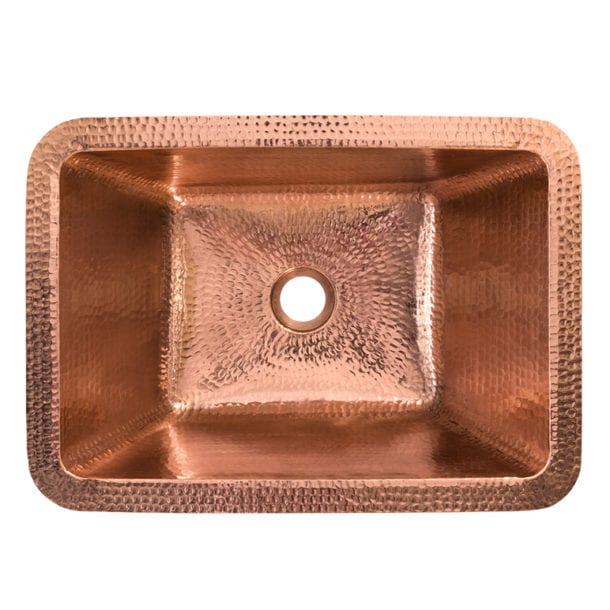 Premier Copper Products 17" Rectangle Under Counter Hammered Copper Bathroom Sink