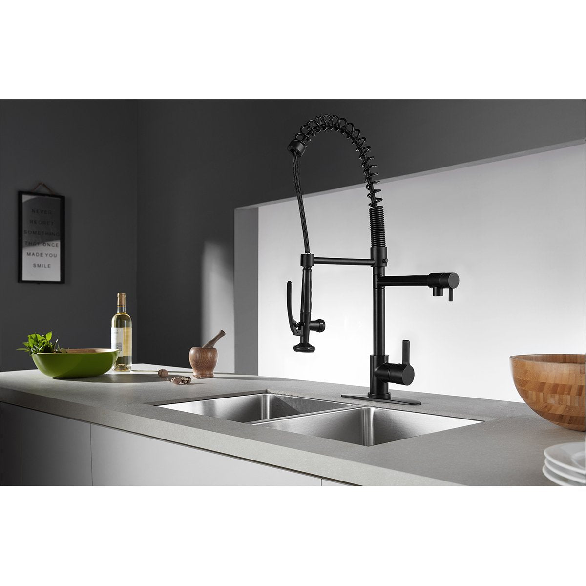 Kingston Brass Gourmetier Continental Single Hole Single-Handle Pre-Rinse Kitchen Faucet