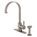 Kingston Brass LS871XCTLBS-P Continental Single-Handle Kitchen Faucet with Brass Sprayer-DirectSinks