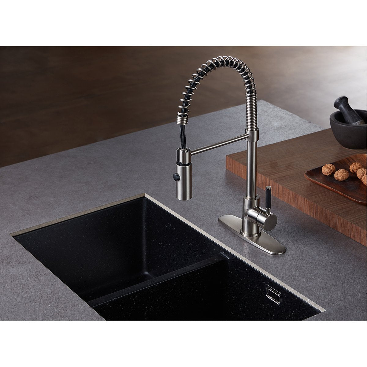 Kingston Brass Gourmetier Kaiser Deck Mount Single-Handle Pull-Down Kitchen Faucet
