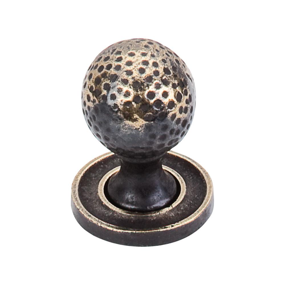 Top Knobs Paris Knob in Mottled with Backplate in Dark Antique Brass-DirectSinks