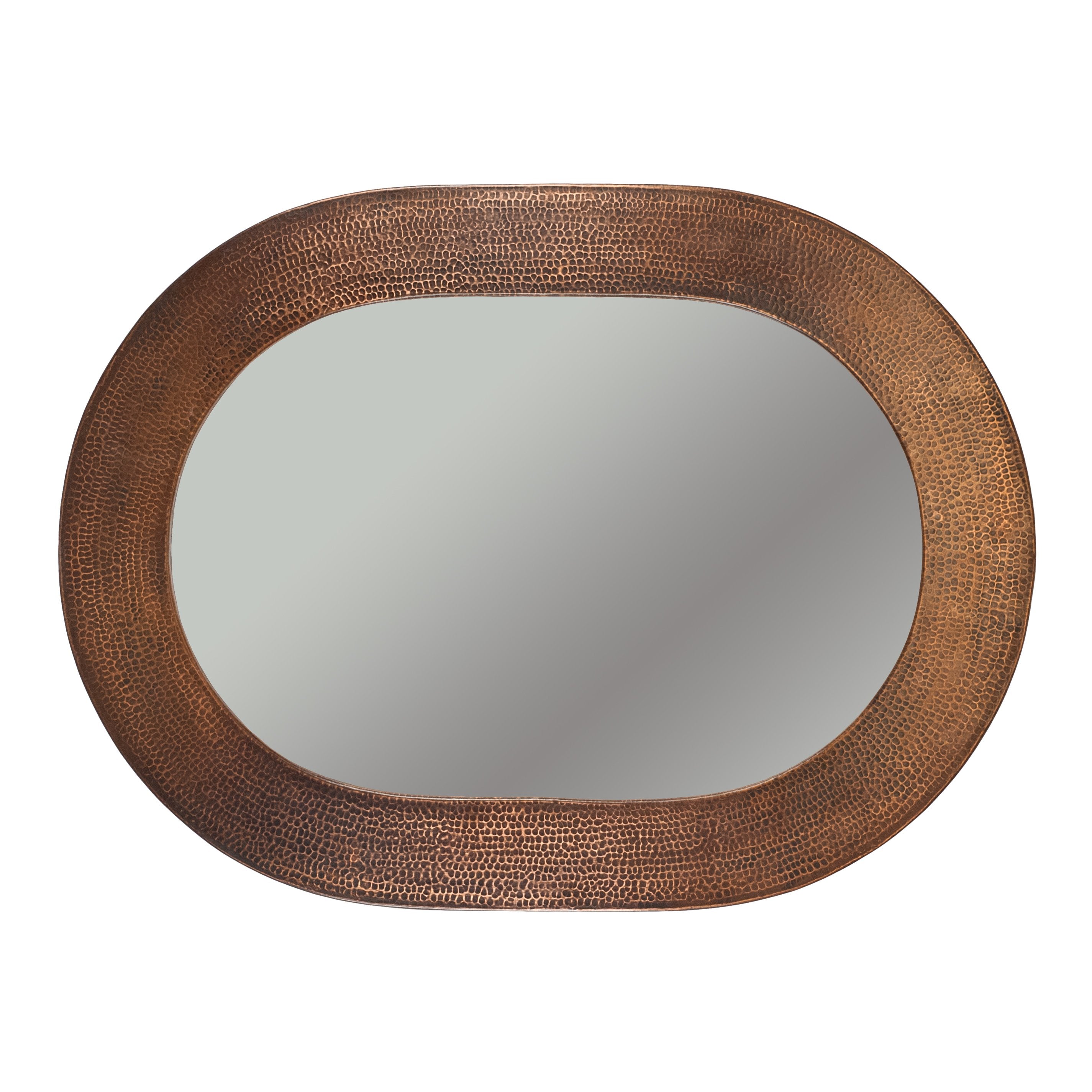 Premier Copper Products 35" Hand Hammered Oval Copper Mirror-DirectSinks
