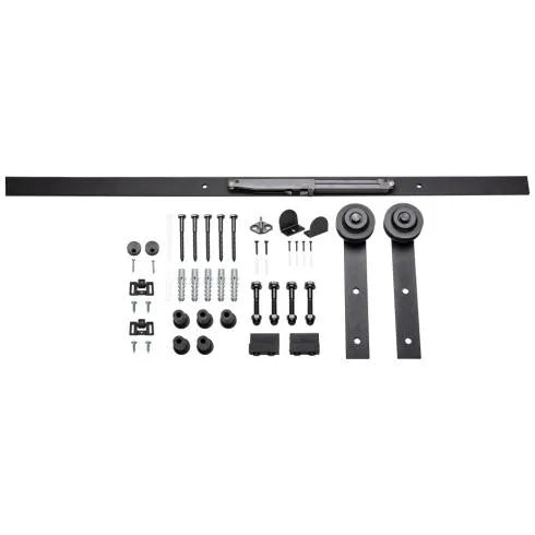 Barn Door Hardware Kit with Soft-close 6' in Matte Black
