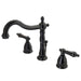 Kingston Brass NB1970AL Water Onyx Widespread Lavatory Faucet with Lever Handles and ABS/Brass Pop up Drain in Black Nickel-Bathroom Faucets-Free Shipping-Directsinks.