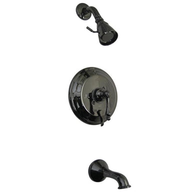 Kingston Brass Water Onyx NB36300AL Pressure Balanced Tub and Shower Faucet with Metal Lever Handle and Vintage Spout-Shower Faucets-Free Shipping-Directsinks.